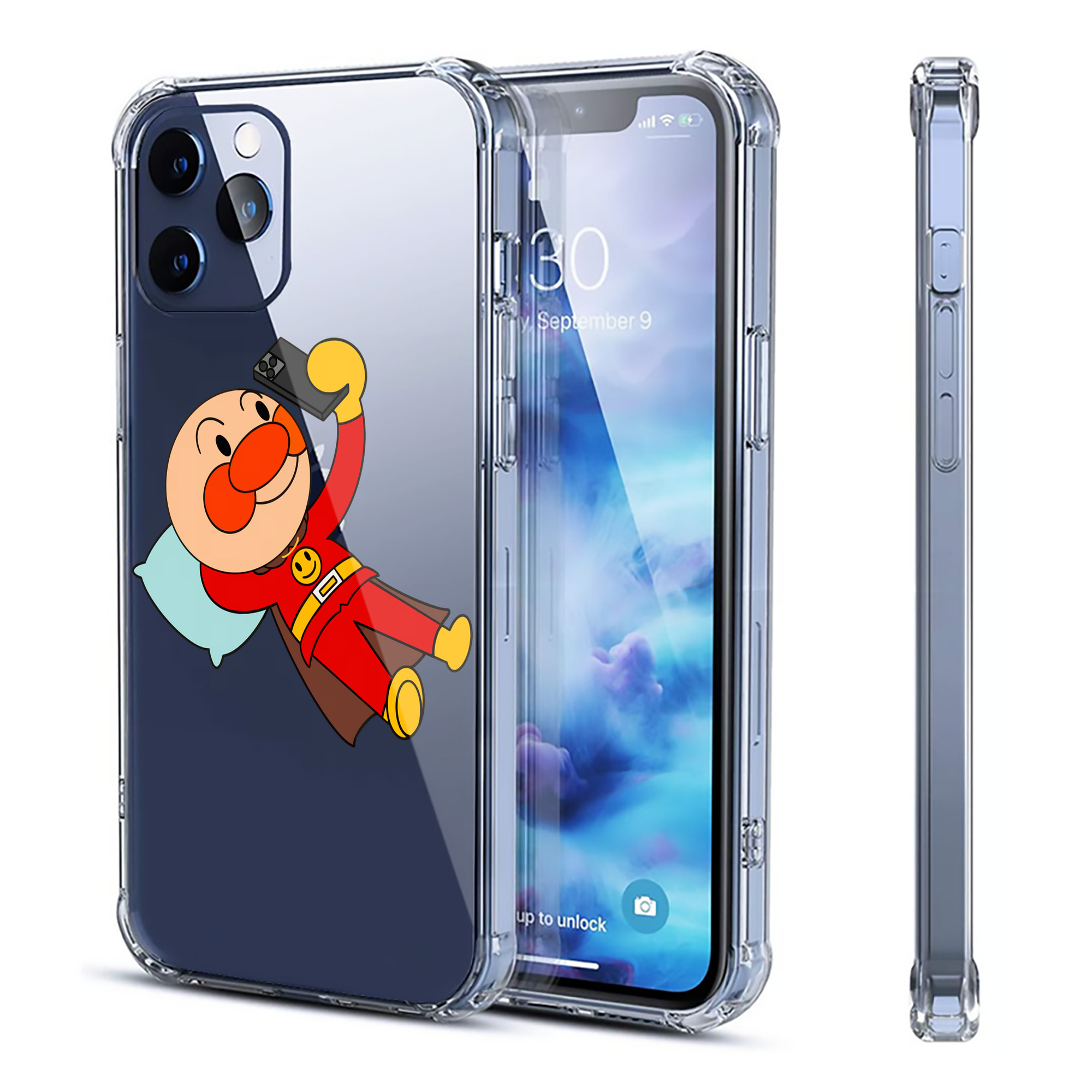 （画像用） アンパンマン Anpanman 【iPhone 12シリーズ対応】透明スマホケース（クリアソフトケース）